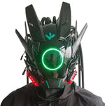 Cyberpunk LED Mask – Round Light-Up Woven Face Mask, Futuristic Cosplay & Role-Playing Accessory for Halloween Parties, Music Festivals & Events