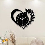 east Home Heart shaped frameless design acrylic silent clock living room bedroom home decoration Mother's Day New Year Easter gift