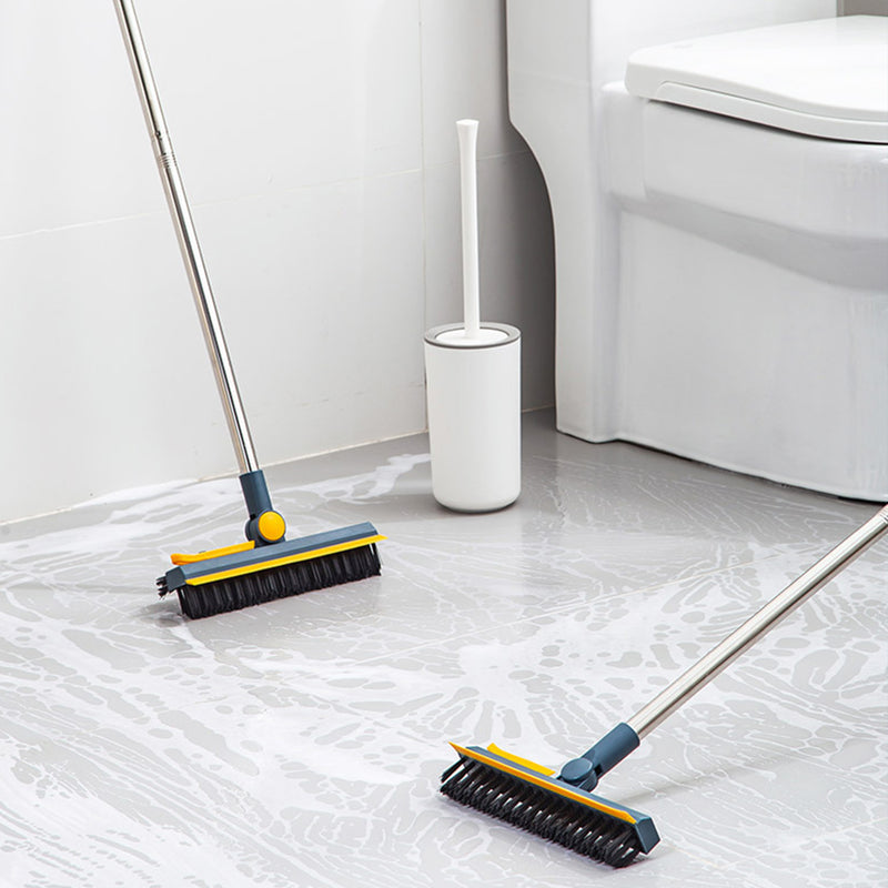 ACRDDK 3 in 1 Floor Scrub Brush 180 Degree Rotation with Adjustable V-Shaped Broom Long Handle Bathroom Kitchen Floor Crevice Cleaning