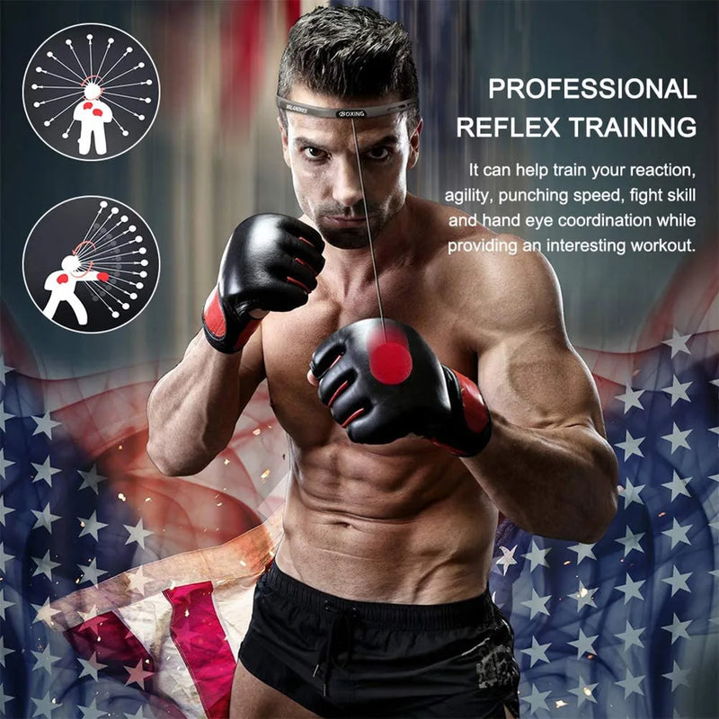 Meade Boxing Reflex Speed Punch Ball Boxing Rubber Balls for Agility Reaction Training with Sweatband Fitness Equipments Accessories