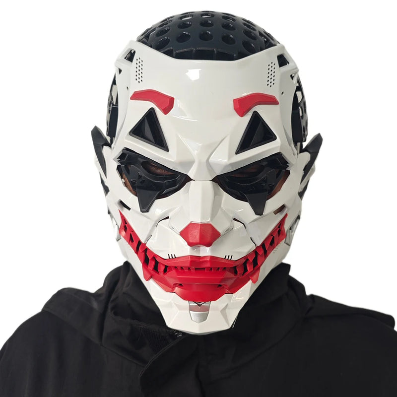 Cyberpunk Clown Mask with Braids – 2D Resin Cosplay Mask, Halloween Anime Role-Playing Prop, Costume Gift & Toy