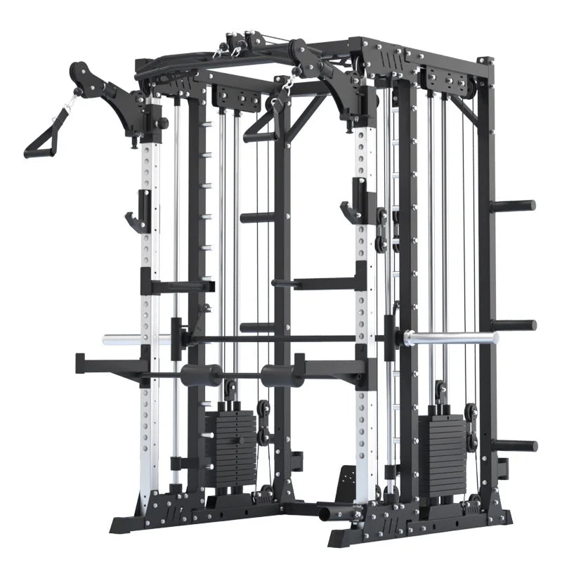 Commercial Power Squat Rack Cage Multi-Functional Smith Machine Home Gym Unisex Indoor Use Cable Crossover Trainerpr