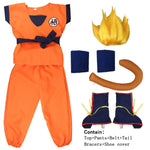 NEW Goku Cosplay Costume for Kids & Adults – Son Goku Super Saiyan Training Suit with Wig, Party Outfit