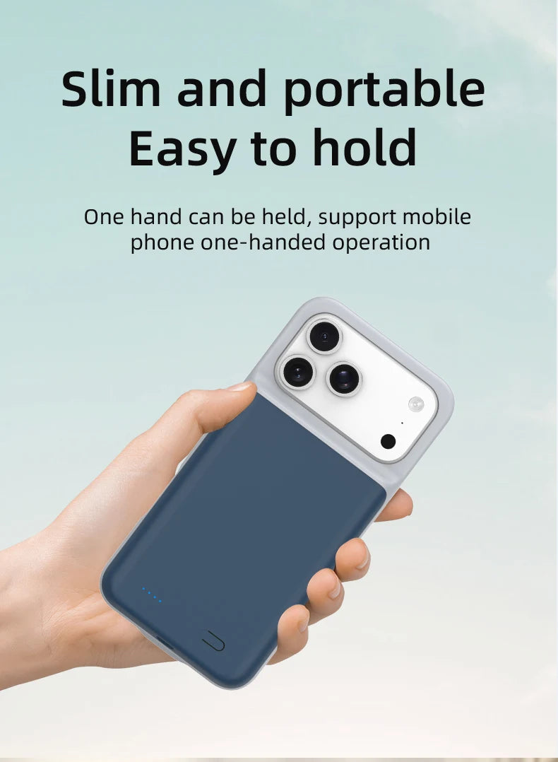 Xilecaly Smart Battery Charger Case For iPhone, Battery Pack Power Bank External Charging Cover For iPhone