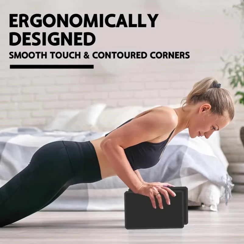 2PCS Yoga Blocks - Made from High-Density Foam, Lightweight, Supportive, And Odor-Free - Essential Yoga Gear for Women, Gym
