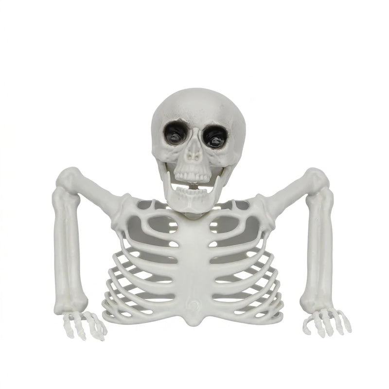 Halloween Skeleton Skull Ornament – Realistic Jointed Bone Prop for Courtyard, Garden & Grass Decorations