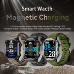 New Military Style Smart Watch Men's Flashlight Bluetooth Call & more features