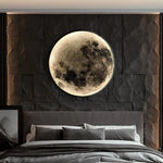 Nawongo Dimmable Indoor Creative Wall Mounted Ceiling Light Creative Bedside Living Room Round Decoration Modern LED Moon Wall 50cm Wall Light