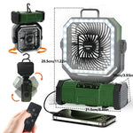 Radiator Fan 20000mAh Battery Camping Fan 4 LED Lantern 8 Speeds Portable Fan