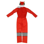 Red Dino Ranger Kids Costume – Dinosaur-Themed Muscle Jumpsuit, Superhero Cosplay Outfit for Halloween, Carnival & Dress-Up Parties