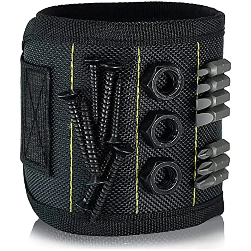 5 Rows 15 Magnets Powerful Magnetic Tool Magnetic Wristband Secure Screws Nails Drill Bits Strong Magnetic Wrist Tool Kits Parts Best for Father's Day