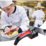 MasterBro 3-Segment Knife Sharpener Knife Sharpeners for Kitchen Knives Stainless Steel Three-Purpose Sharpening Stone for Kitchen Tools