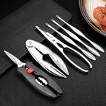 Ishmet Seafood Tools Multi-functional Zinc Alloy Claws Crab Needles Crab Scissors Kitchen Seafood Tools