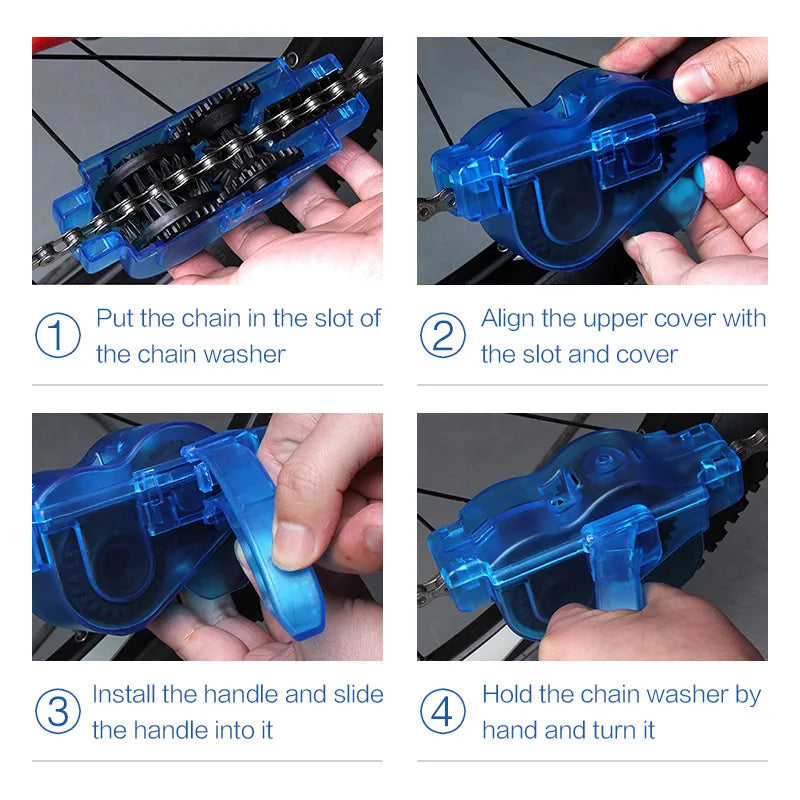 Chain Cleaner Portable Cycling Cleaning Kit Bicycle Scrubber Brushes Set Bike Wash Repair Tool for Mountain Road Motorcycle