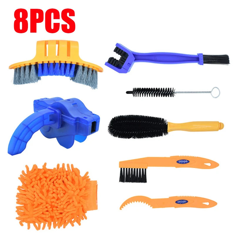 Chain Cleaner Portable Cycling Cleaning Kit Bicycle Scrubber Brushes Set Bike Wash Repair Tool for Mountain Road Motorcycle