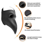 Medieval Plague Doctor Mask & Cloak Costume Set for Adults & Kids, Black Hooded Robe for Halloween Cosplay, Roleplay & Parties