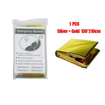Emergency Thermal Poncho Blanket Lightweight Water-Resistant Windproof Sunshade Reusable First Aid Mat Pad Cover