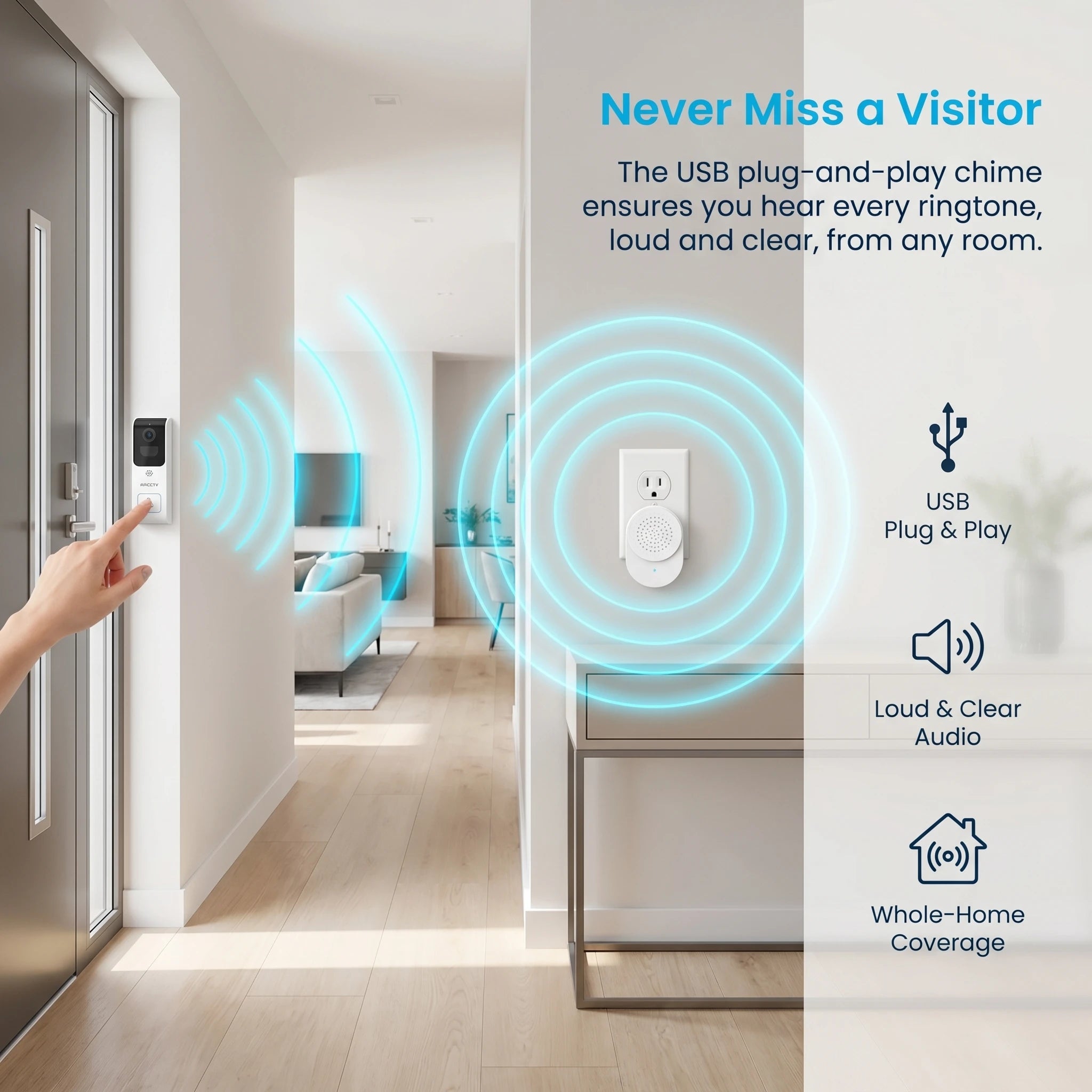 ARCCTV Video Doorbell Camera, 2K Dual-band WiFi