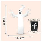 1.8M Giant Inflatable White Ghost with LED Lights – Halloween Horror Decoration, Waterproof PVC Outdoor Yard & Garden Party Prop