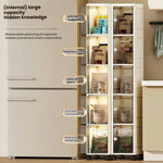 Storage Queen 20cm-Flip lid slit storage cabinet, kitchen slit shelf, bathroom multi-layer plastic snack cabinet, narrow-edge storage cabinet