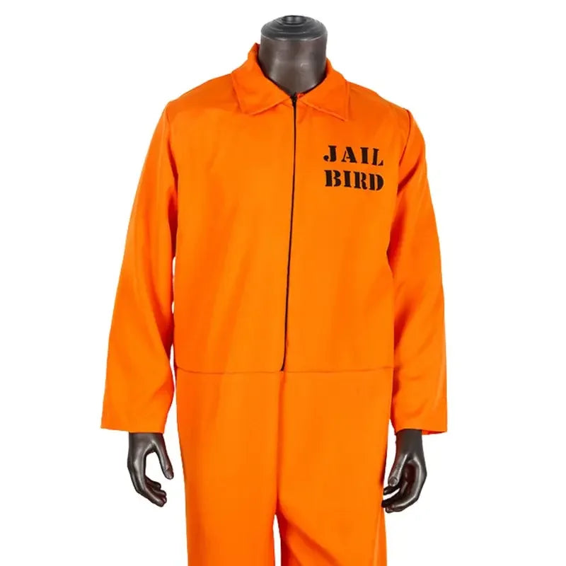 Adult Orange Prisoner Halloween Costume – Unisex Carnival Cosplay Jumpsuit