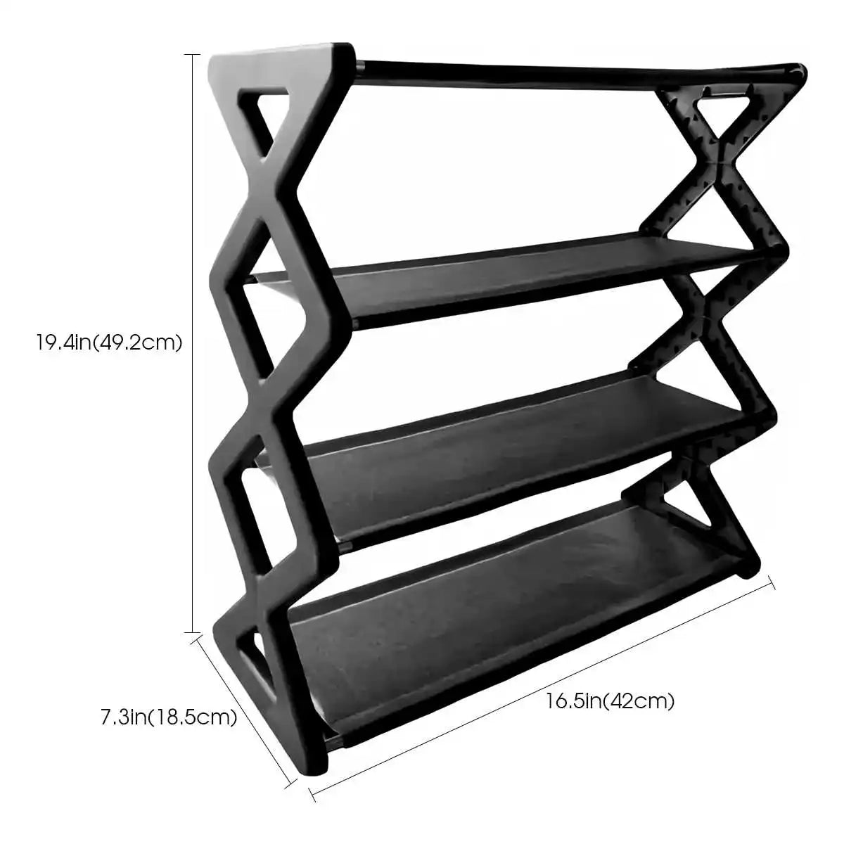 Ahsee 4-Tier X-Type Shoe Storage Rack, Dorm Rooms Multifunctional X-shaped Dust-proof Storage Rack for Entryways Hallways Bedrooms