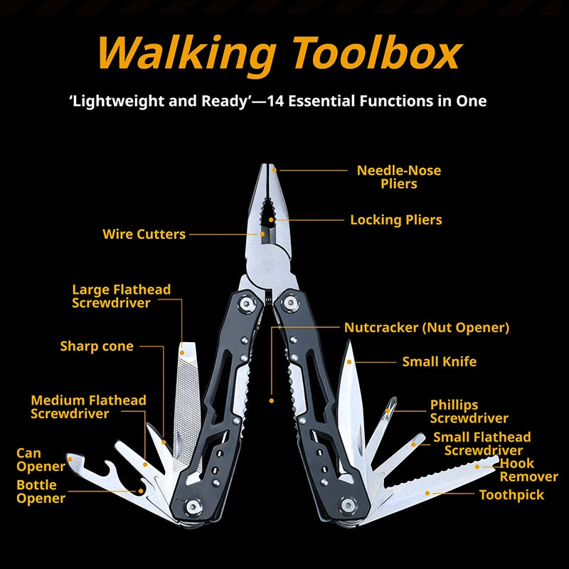 Multifunctional Folding Portable Tool Plier, Knife Stainless Steel Outdoor