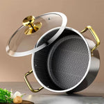 east Essentials Stock 3, Stock Pot Honeycomb Non-stick Pot with lid