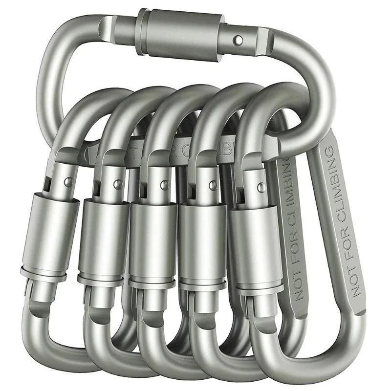 Carabiner Clips Hooks Heavy Duty Spring Snap Swing Screw Lock