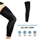 1/2PCS Full Leg Copper Compression Sleeves for Men And Women Long Knee Brace Support for Basketball, Running, Workout, Cycling