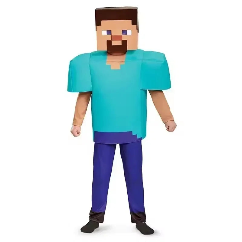 Pixel Adventure Role-Play Costume Set for Kids – Game-Inspired Boys' & Girls' Outfit for Holiday Parties, Stage Performances & Christmas Gifts
