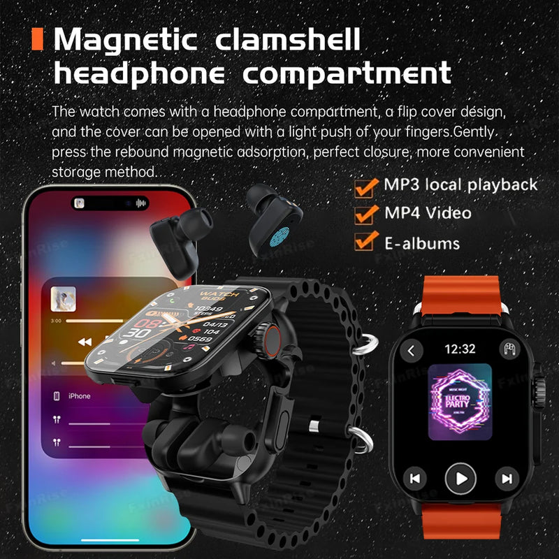 east Tech 2-in-1 smartwatch Bluetooth with headphones smartwatch