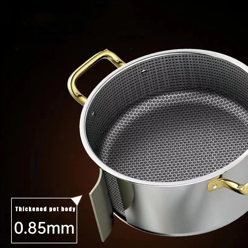 east Essentials Stock 3, Stock Pot Honeycomb Non-stick Pot with lid