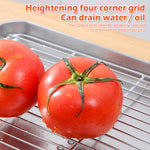 KitchenAed Roasting Pan with Wire Rack Cake Baking BBQ Pan Tray Plate Oven Brownie Rack Cooking Roasting Grilling Tool