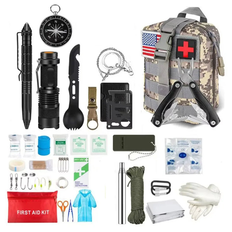 Survival First Aid Kit Survival Full Set Molle Outdoor Gear Emergency Kits