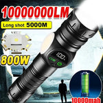 Gondiah Camping High Strong Power LED Flashlights USB Rechargeable Magnetic Tactical Torch with COB Side Light Camping Fishing Zoom Lantern