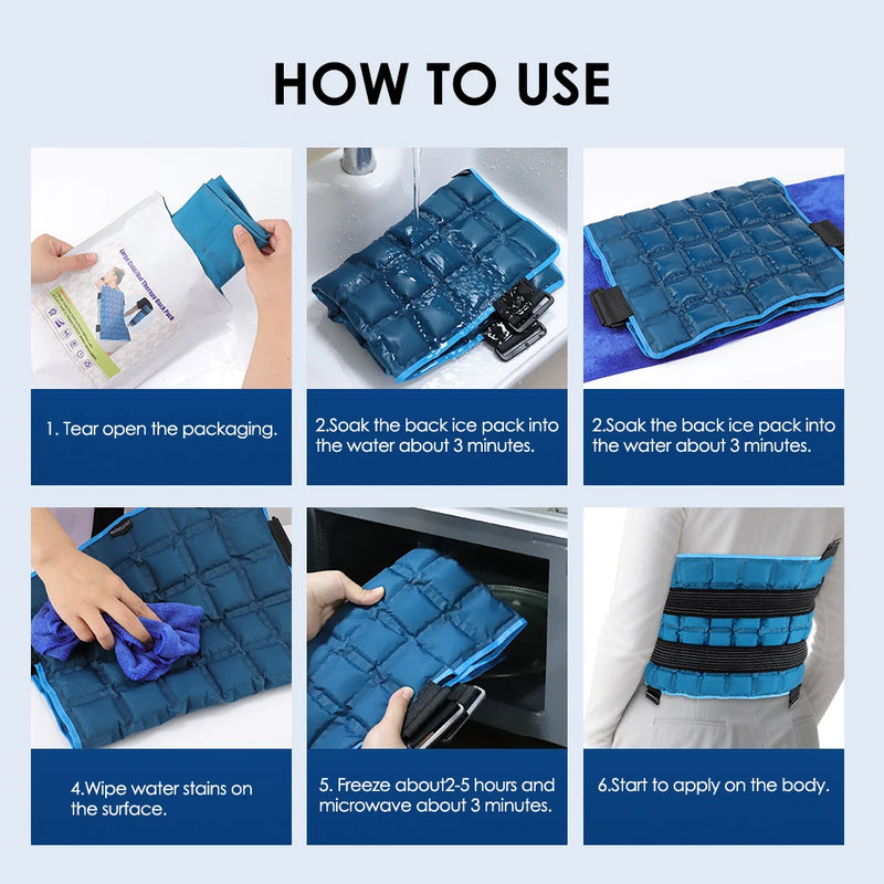 Large Ice Pack For Back/Waist/Knee/Shoulder Reusable Hot And Cold Compress Gel Pad Sports Injury Care Swelling Bruise Ice Wrap