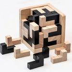 3D Cube Puzzle Luban Interlocking Creative Educational Wooden Toy