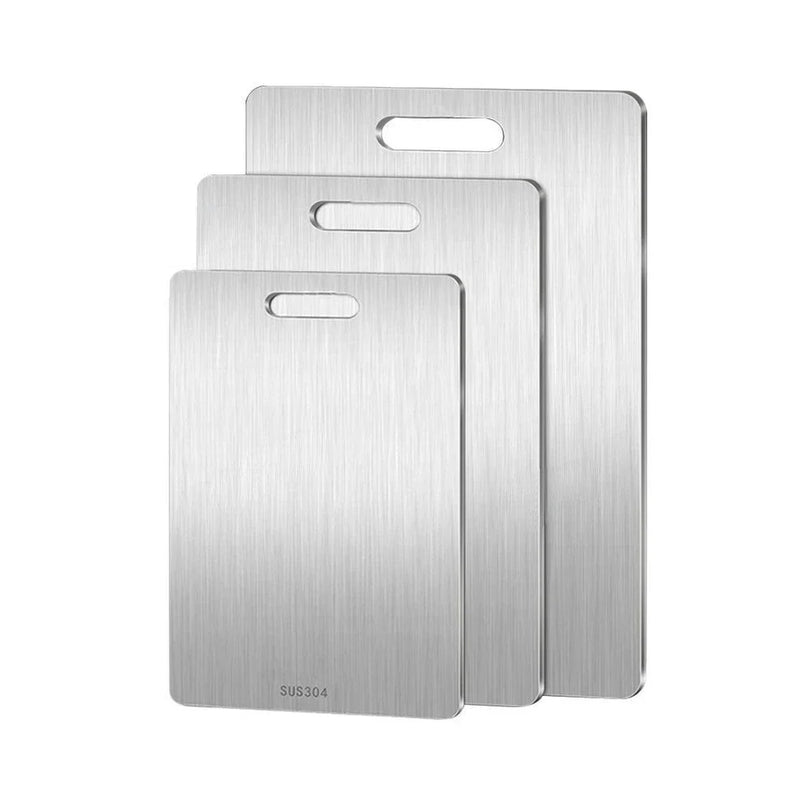 KitchenAed 316 Stainless Steel Panel and Chopping Board Kitchen Household Thickened Double Sided Cutting Board Block Kneading Dough Board