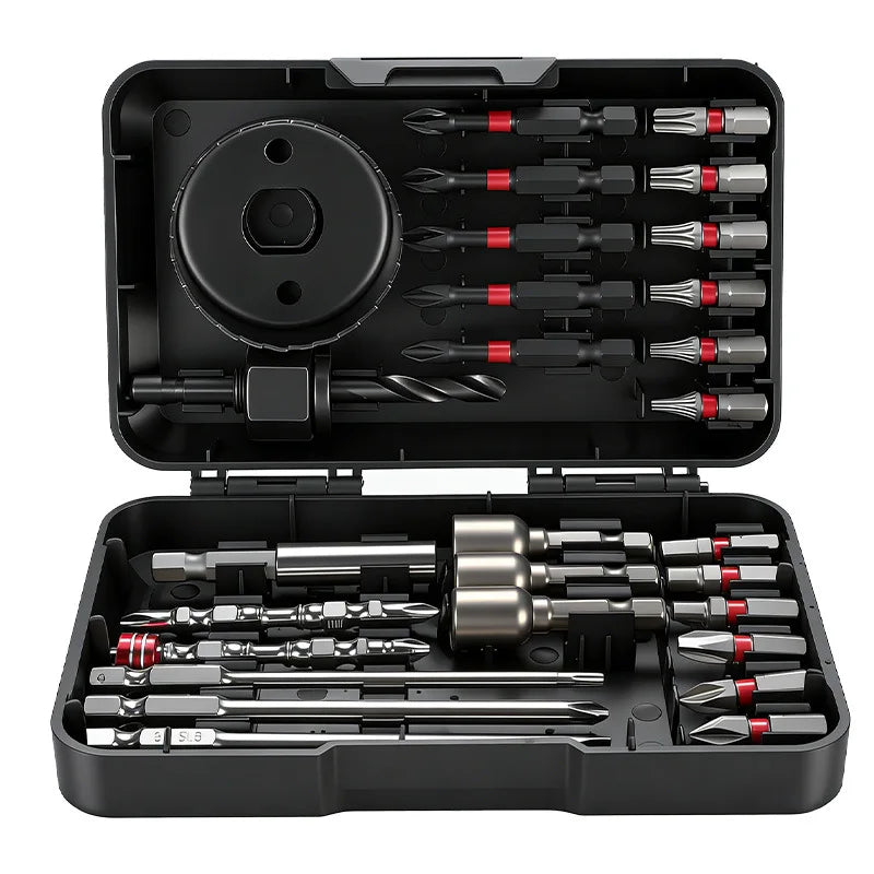 Special Price Father's Day Deal, Screwdriver Drill Bit Set Strong Magnetic Hex Shank Mixed Bits For Impact Driver Electric Drill Wood Metal Repair With Case