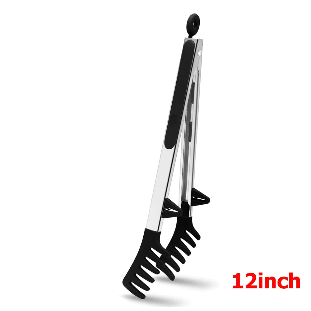 east Essentials Kitchen Tongs Silicone Food Tongs Non Stick Cooking Serving Tongs For BBQ Salad Steak Pasta Spaghetti Noodles