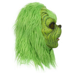 The Grinch Mask – Christmas Green-Haired Monster Costume with Gloves & Santa Hat, Festive Cosplay & Holiday Party Prop
