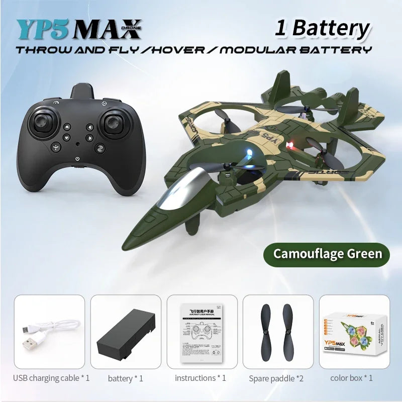 BK Toys Co. RC Drone YP5MAX Remote Control Fighter Four Axis Foam RC Plane/Drone