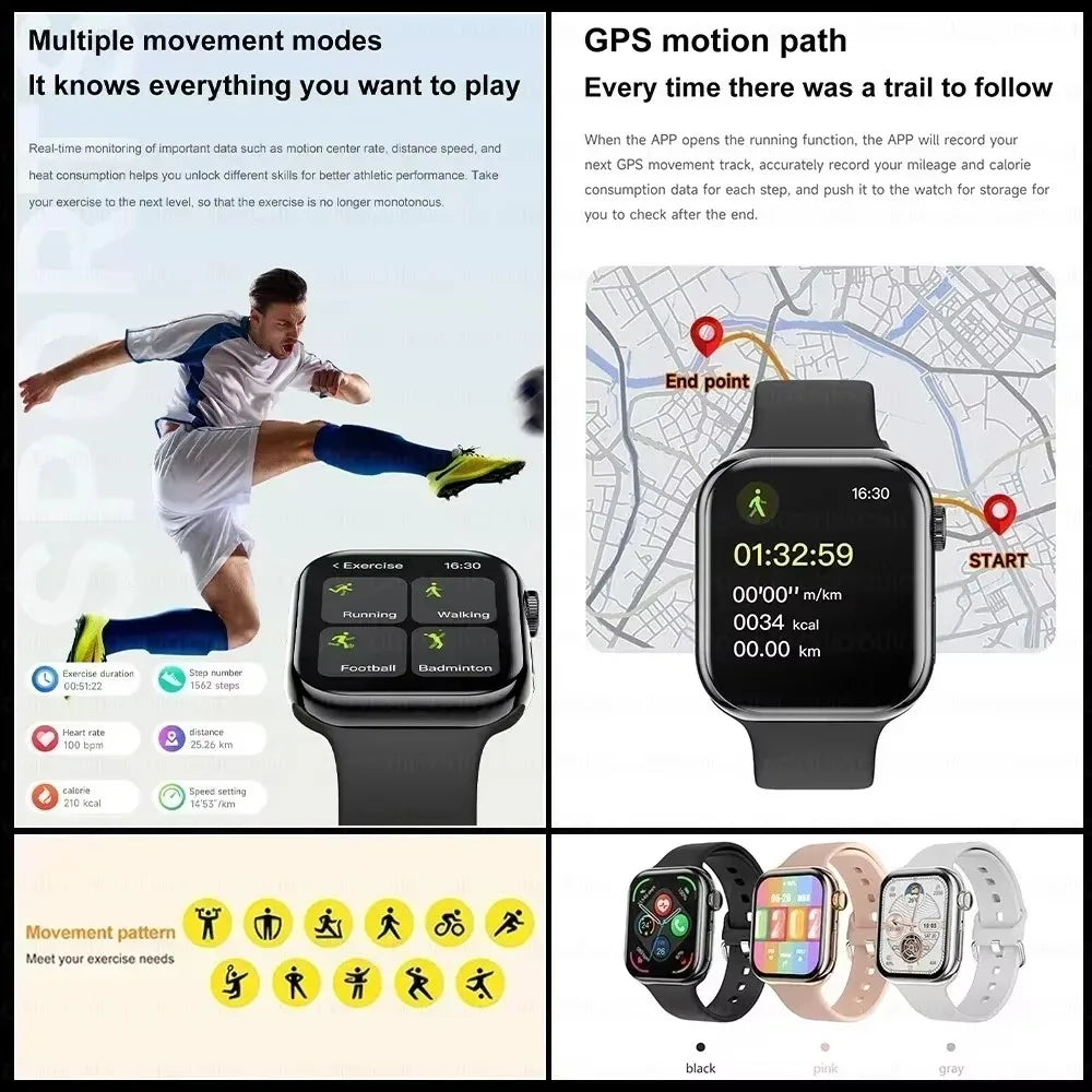 Unisex Smart Watch Series Blood Pressure BT Call NFC, and many more features