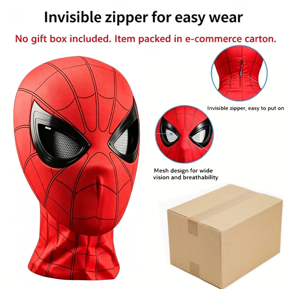 Halloween Spider-Man Mask with Operable Blink Eyes, Chin Control & Superhero Cosplay Headgear – Costume Prop & Gift
