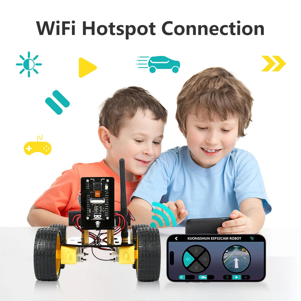 4WD Smart Robot Car ESP32 Camera Wifi Automation Kit
