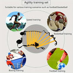 east Fitness 1 Set Soccer Training Agility Ladder Set, Logo Disks, Resistance Umbrella, Spikes, Obstacles Speed Awareness Training