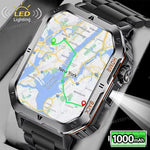 New Military Style Smart Watch Men's Flashlight Bluetooth Call & more features