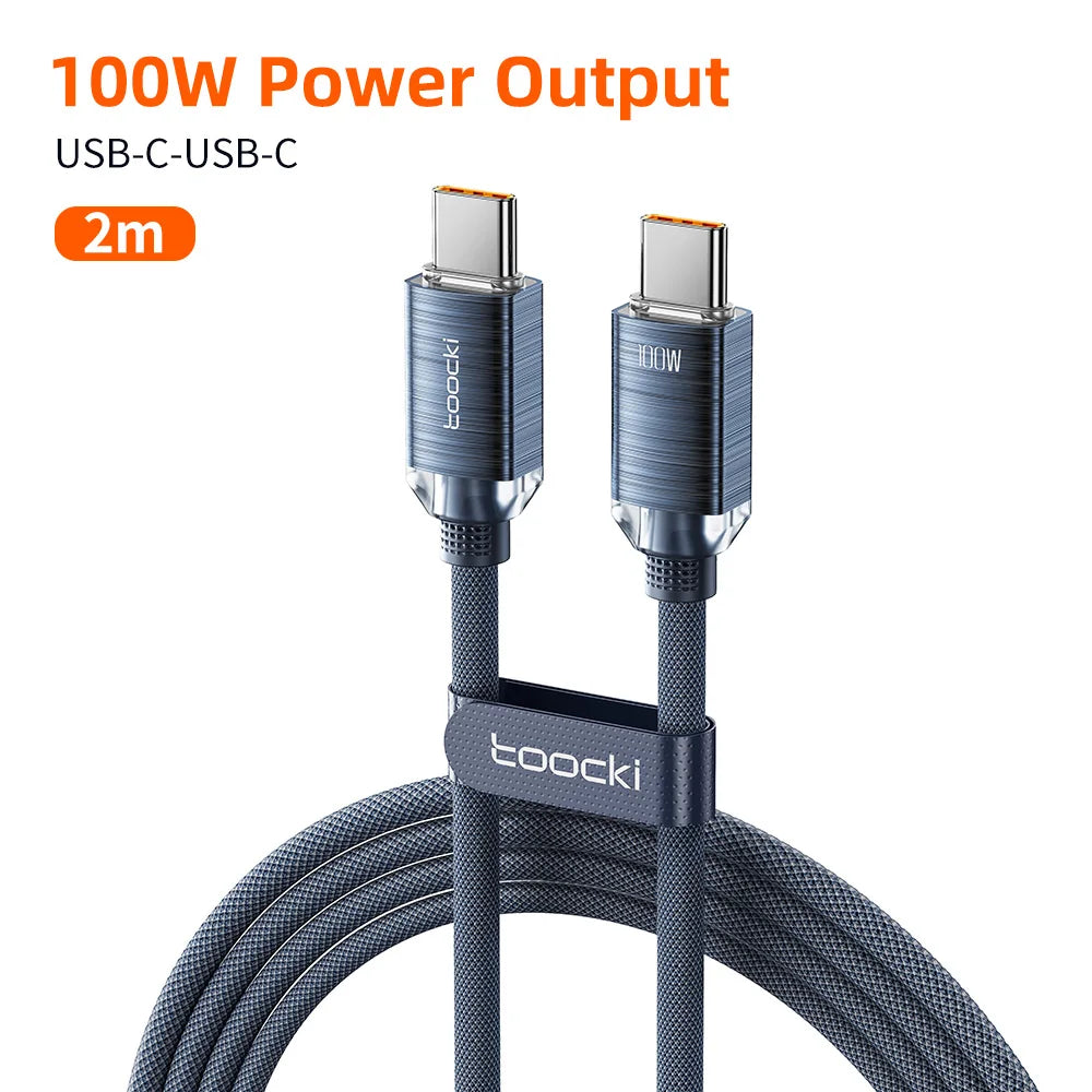 Toocki PD100W Fast Charging Cable USB C To C