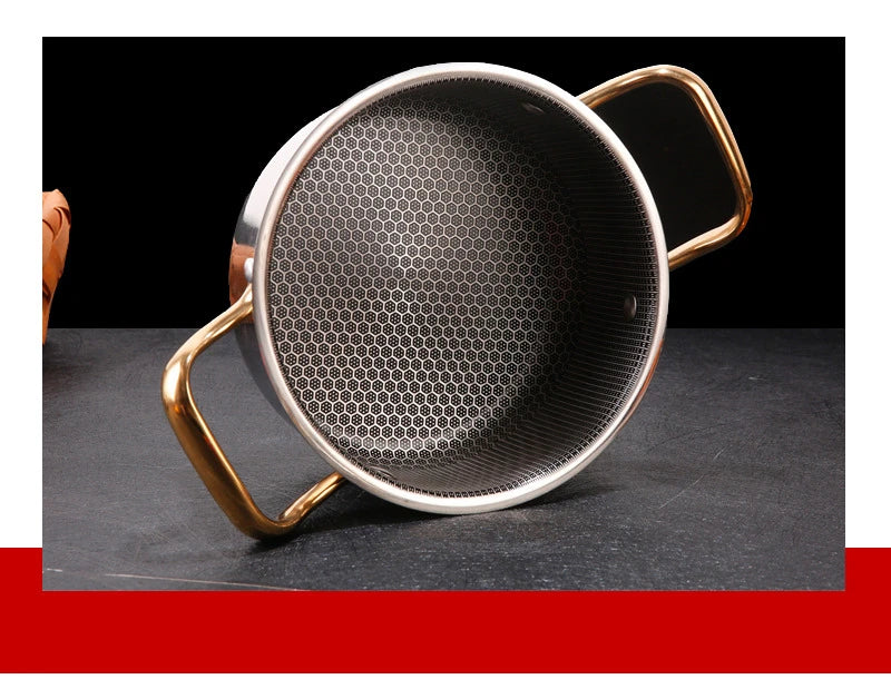 east Essentials Stock 3, Stock Pot Honeycomb Non-stick Pot with lid
